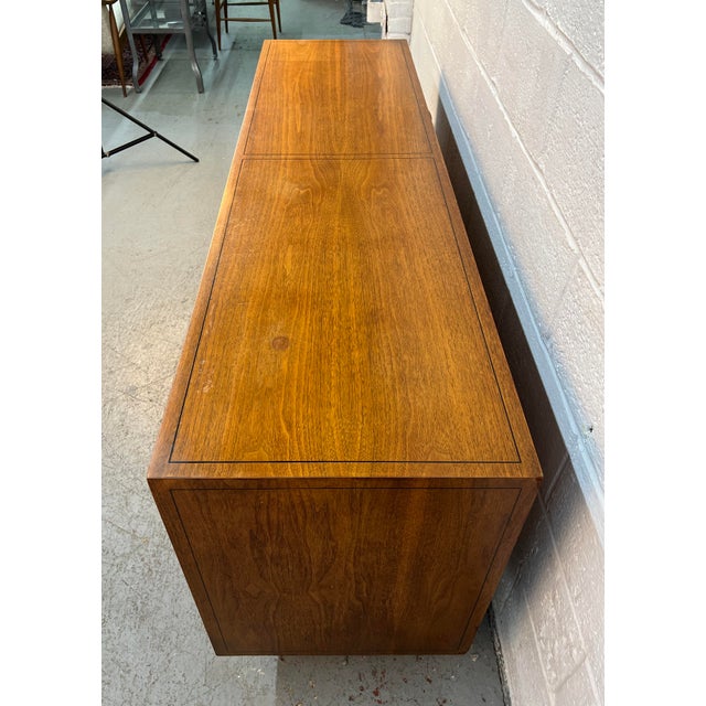 Mid-Century Early American of Martinsville Long Walnut Dresser For Sale - Image 9 of 17