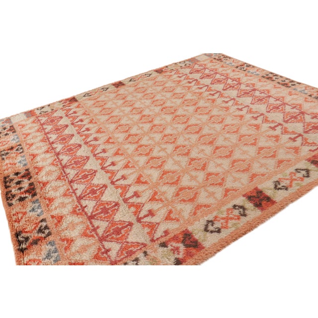 Rug & Kilim Rug & Kilim’s Moroccan Style Rug in Beige With Geometric Patterns For Sale - Image 4 of 8