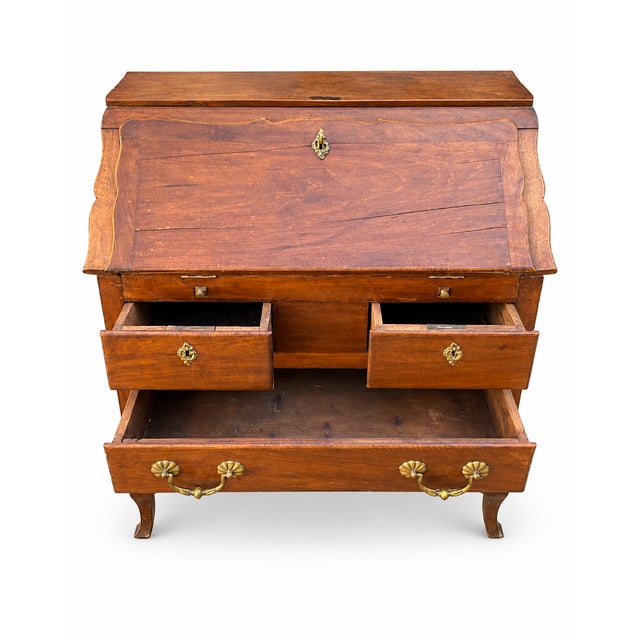 1920s 19th Century Louis XV Style Walnut Secretary For Sale - Image 5 of 7