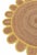 Modern Yellow Round Jute Scallop Rug - 4'x4' For Sale - Image 3 of 7