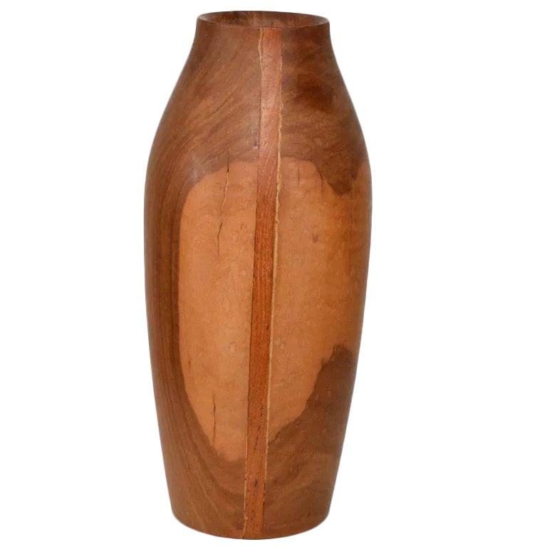 Mid-Century Modern Wood Vase Sculptural Shape | Chairish