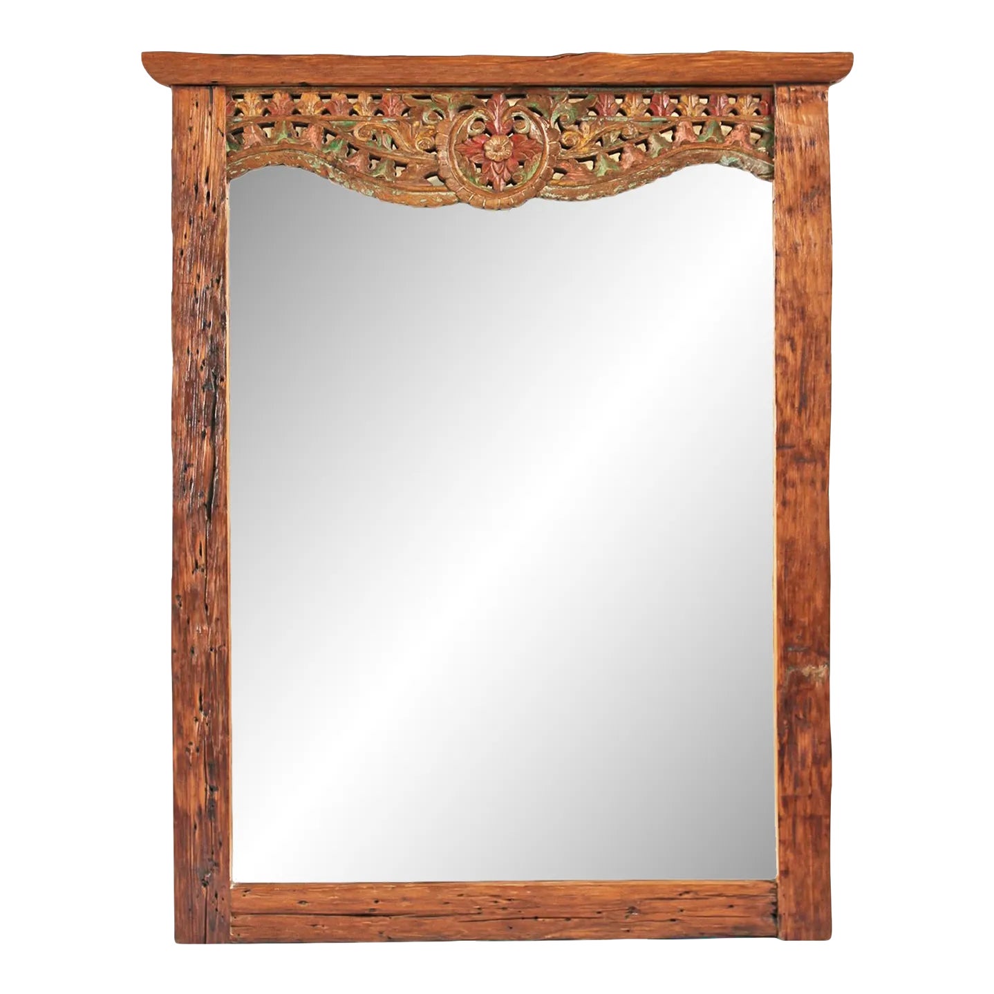 Vintage Balinese Teak Carved Mirror Chairish