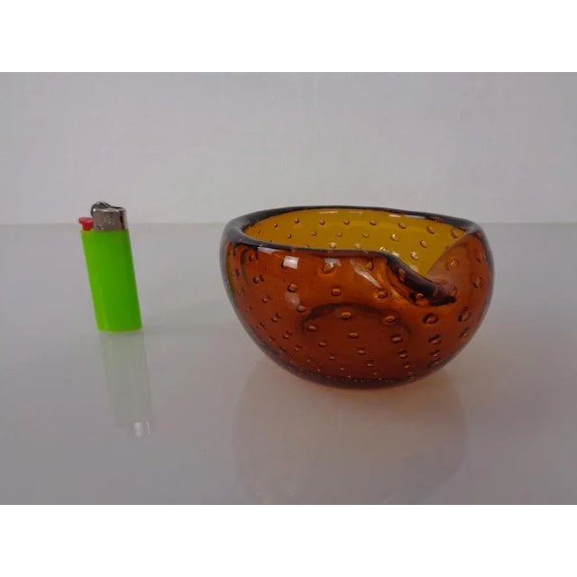 Amber Sommerso Murano Glass Ashtray, Italy, 1960s For Sale - Image 4 of 16