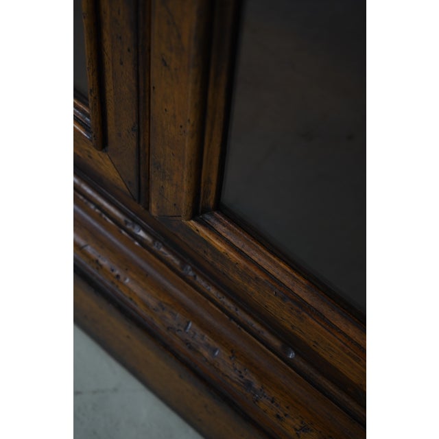 Brown Italian 4 Door Large Walnut Library Bookcase For Sale - Image 8 of 17