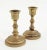 A pair of Continental brass candlesticks, circa 1750.