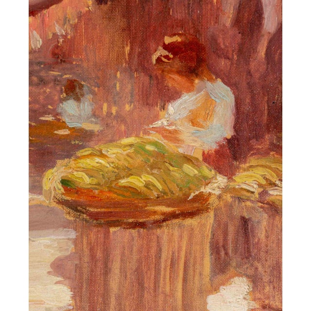 American Rozel O. Butler "Market Scene, Southwest", Circa 1910 For Sale - Image 3 of 9