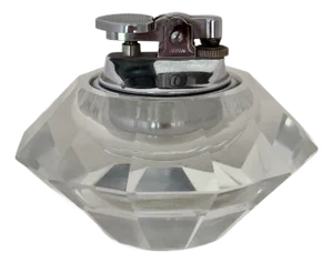 Crystal Diamond Table Lighter, 1970s