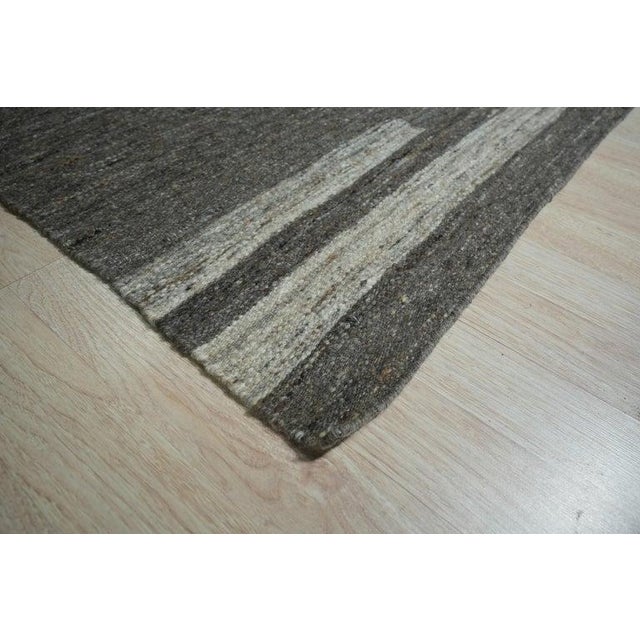 9x12 Gray Handwoven Wool Floating Rectangles Geometric Modern Carpet Rug For Sale - Image 4 of 10