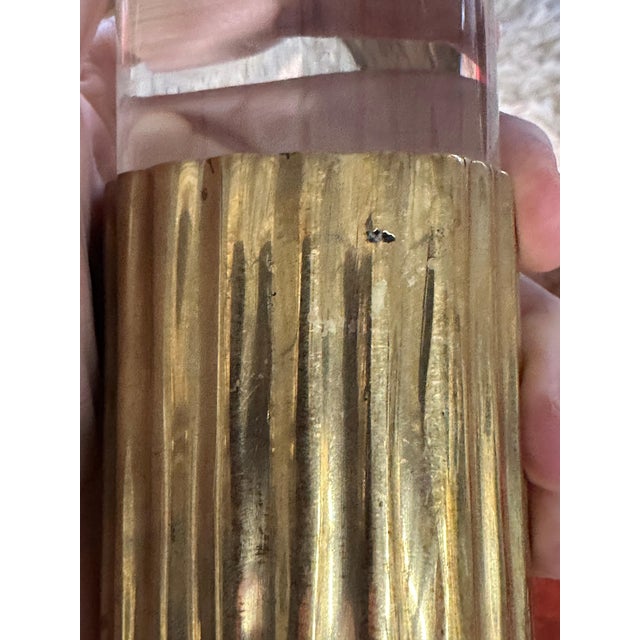 Lucite and Brass Candlestick Prickets Attributed to Dolbi and Cashier For Sale - Image 4 of 16