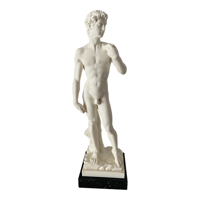 Vintage 1960 Alabaster & Marble "Elaganza" Roman David Nude Sculpture Italy Marked For Sale