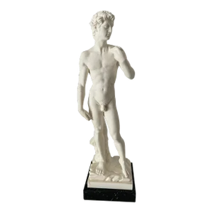 Vintage 1960 Alabaster & Marble "Elaganza" Roman David Nude Sculpture Italy Marked
