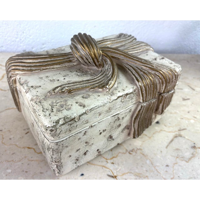 Mid-Century Vintage Hollywood Regency Inspired Plaster Trinket Box For Sale - Image 10 of 10