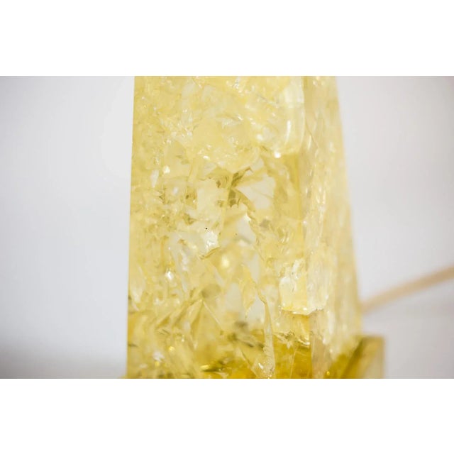 Obelisk Table Lamp in Fractal Resin by Pierre Giraudon, 1970s For Sale - Image 6 of 8