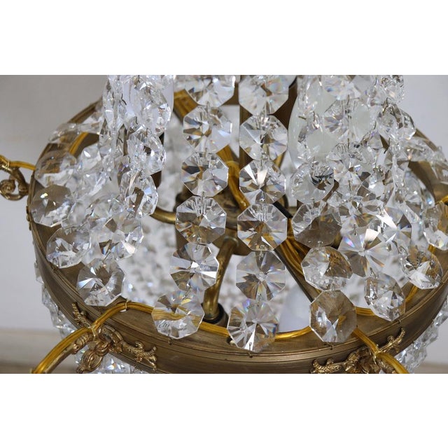 Gilded Bronze and Crystal Chandelier with 10 Bulbs, Late 19th Century For Sale - Image 12 of 16