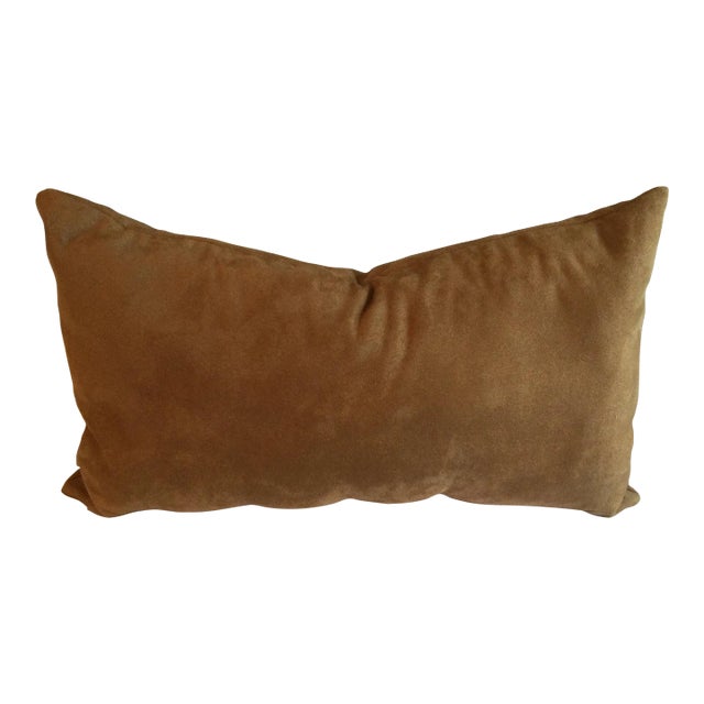 Camel Ultra Suede Cover Pillow For Sale