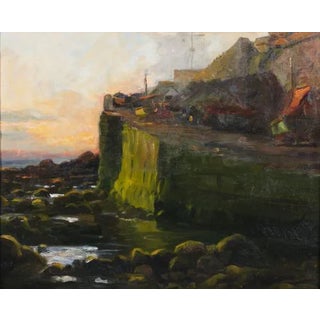 John Reis, Fishermen's Beach, Ericeira, Oil on Canvas For Sale