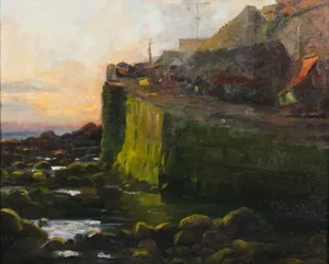 John Reis, Fishermen's Beach, Ericeira, Oil on Canvas