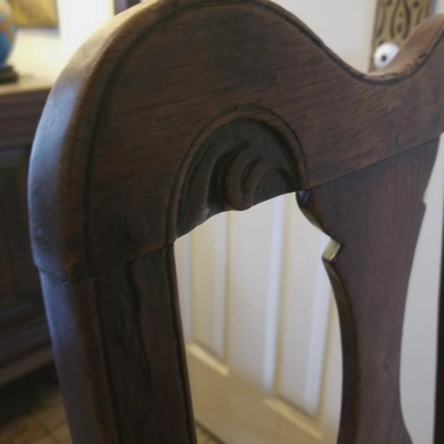Brown Mid 18th Century George I Oak Side Chair With Carved Details For Sale - Image 8 of 10