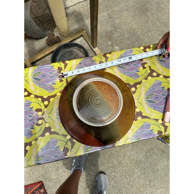 Brown 1970s Hand Made Decorative Ceramic Bowl For Sale - Image 8 of 8