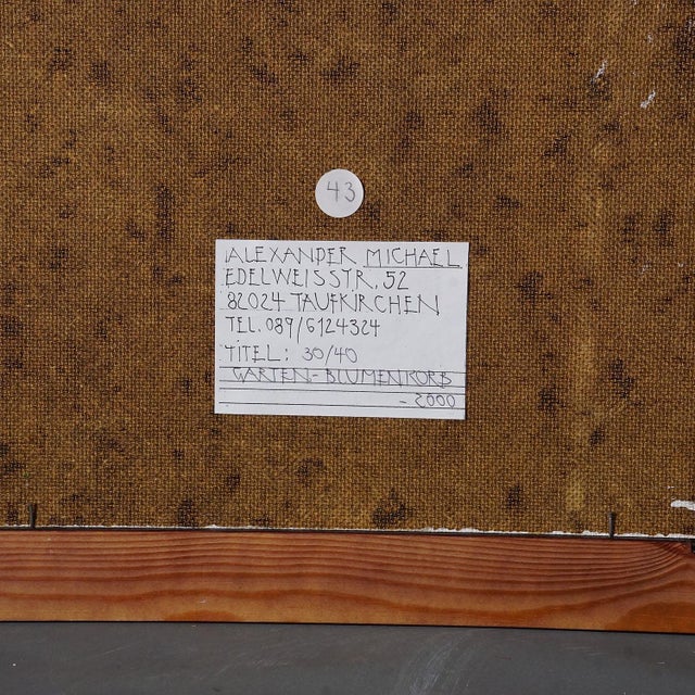 2000 - 2009 Garden Flower Basket, 2000 – Oil Painting by Alexander Michael For Sale - Image 5 of 5