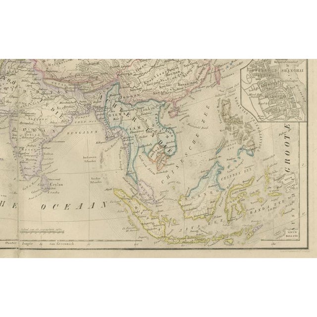 Asia Map with Middle East and India Insets, 1876 For Sale - Image 4 of 10