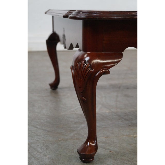 Ethan Allen Court Cherry Queen Anne Glass Top Coffee Table Chairish