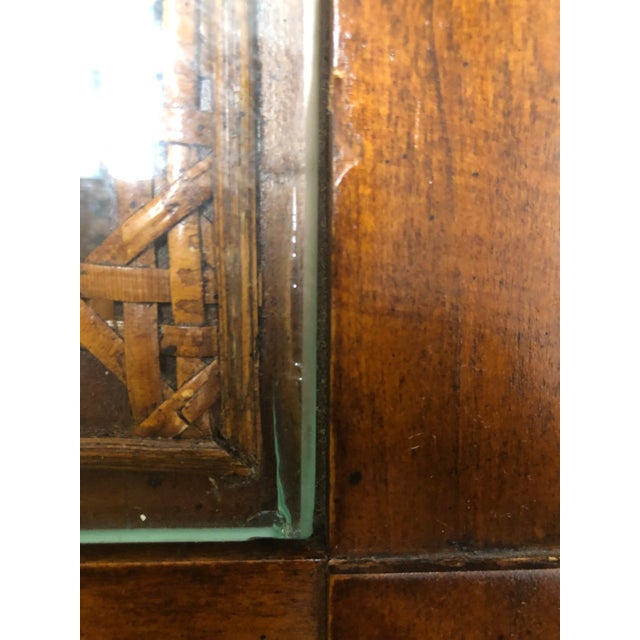 Pair Vintage Mid Century Cane & Glass Side/End Tables For Sale - Image 17 of 18