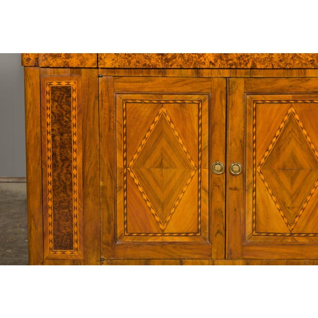 Wood French 19th Century Walnut Buffet with Burled Drawers and Inlaid Doors For Sale - Image 7 of 12