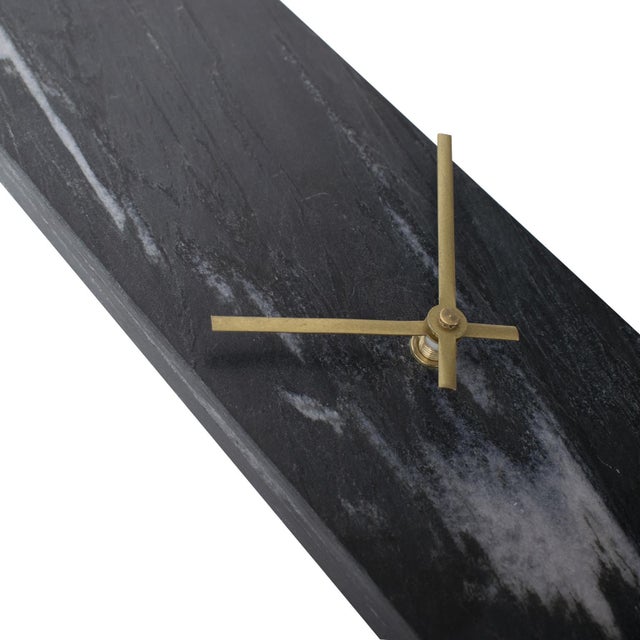 Kenneth Ludwig Chicago Mies Black Marble Monolith Clock For Sale - Image 4 of 10