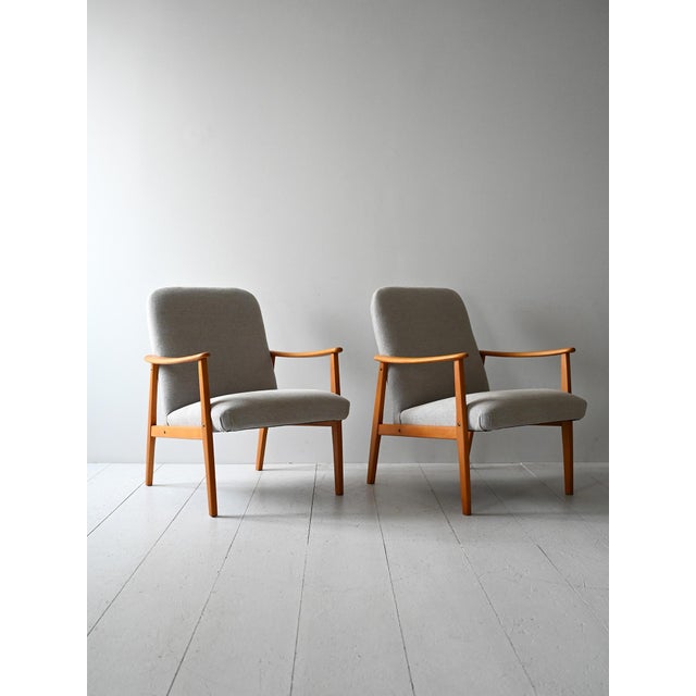 Set of Mid-Century Modern Scandinavian Oak Armchairs, 1960s For Sale - Image 3 of 9