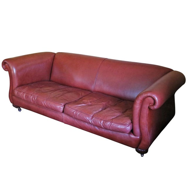 Large Vintage Derwent Leather Scroll-Arm Sofas, 2000, Set of 2 For Sale - Image 4 of 11