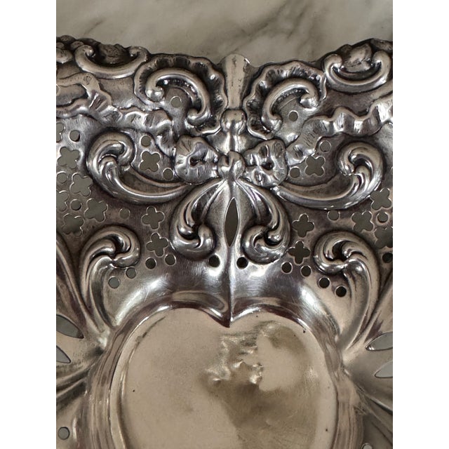 Gorham 20th Century High Relief Gorham Sterling Silver Valentine Heart Footed Dish For Sale - Image 4 of 11