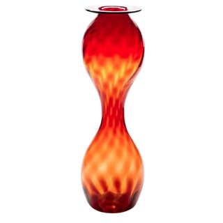 Blenko #2129 19" Amberina Floor Vase For Sale