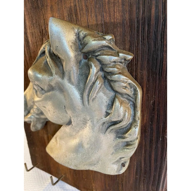 Mid 20th Century Pewter Horse Head Sculpture Key Holder For Sale - Image 4 of 13