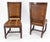Brown Pair of Turned Legs & Stretchers Large Leather Upholstery Side Chairs MINT! For Sale - Image 8 of 14