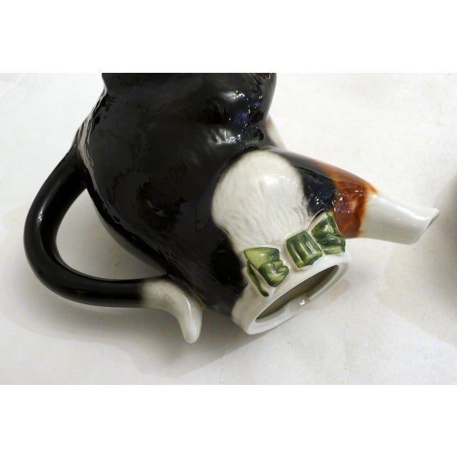 Black Zoomorphic Cat Teapot in English Earthenware by Tony Wood Studio, 1970s For Sale - Image 8 of 12