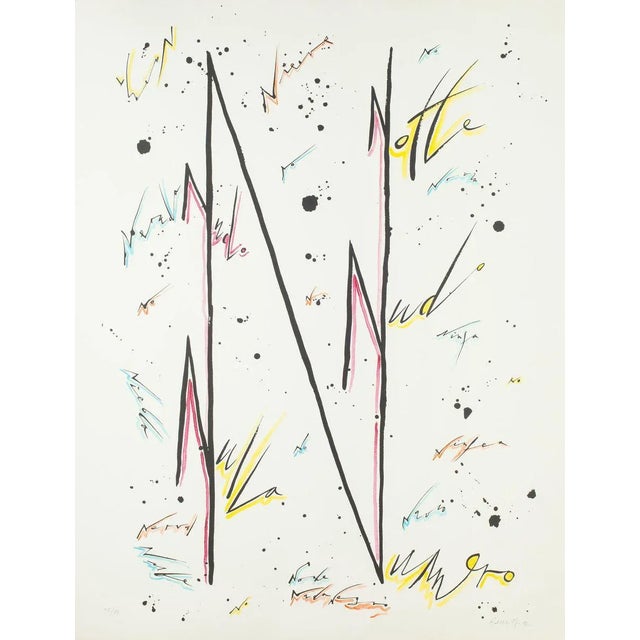 Letter Letter N Violet'' by Rafael Alberti, from Alphabet series, is an original lithograph, realized by Rafael Alberti in...