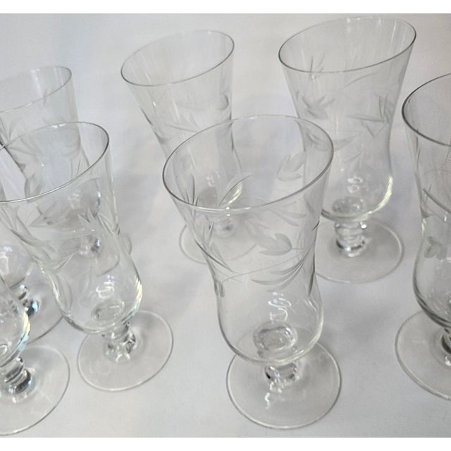 Handcut Vintage Romanian Parfait Glasses- Set of Eight For Sale - Image 4 of 14