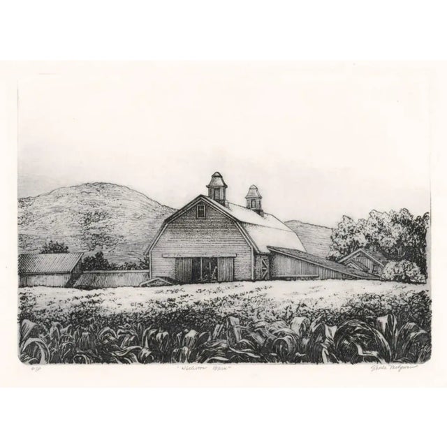 Rustic 1990s Sheila McGowan Barn County Etching For Sale - Image 3 of 3