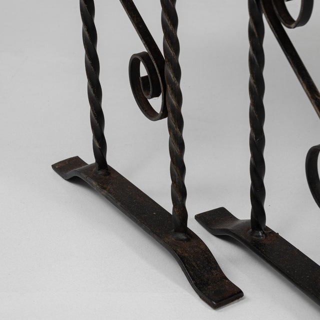 20th Century French Iron Nesting Tables With Ceramic Tops - A Pair For Sale - Image 9 of 18