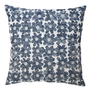 Kevin O'Brien Daisy Navy 18" Performance Pillow For Sale