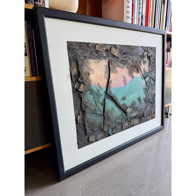 Large Brutalist Stephen Charles De Santo Mixed Media Textured Abstract Painting Framed For Sale - Image 13 of 14