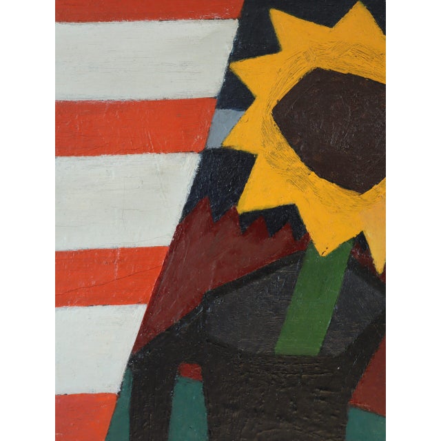 Mid-Century Modern 'The Striped Room' Vintage Still Life Oil Painting by Swedish Artist Bengt Orup (1916–1996), Framed For Sale - Image 11 of 13