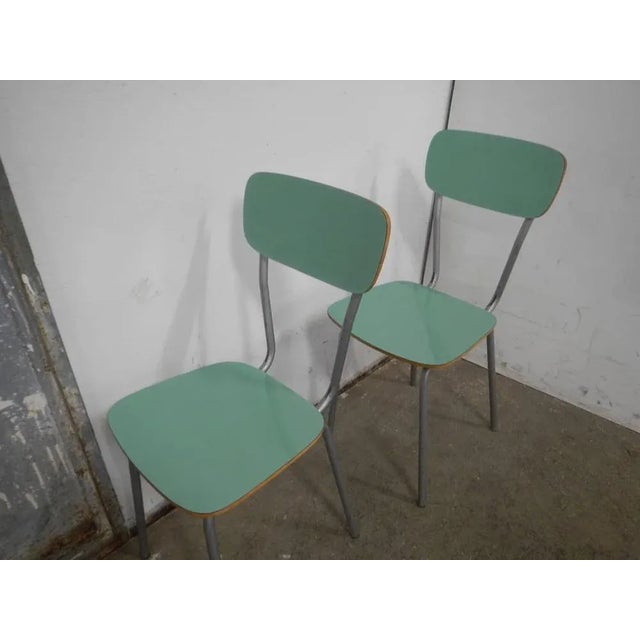1960s Set of Green Formica Chairs, 1960s For Sale - Image 5 of 12