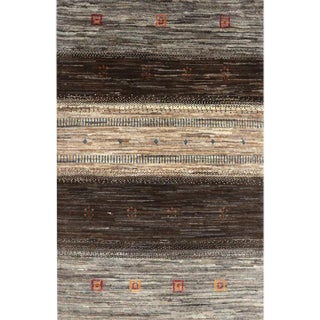 Handwoven Persian Gabbeh Area Rug 2’10” X 4’5″ For Sale