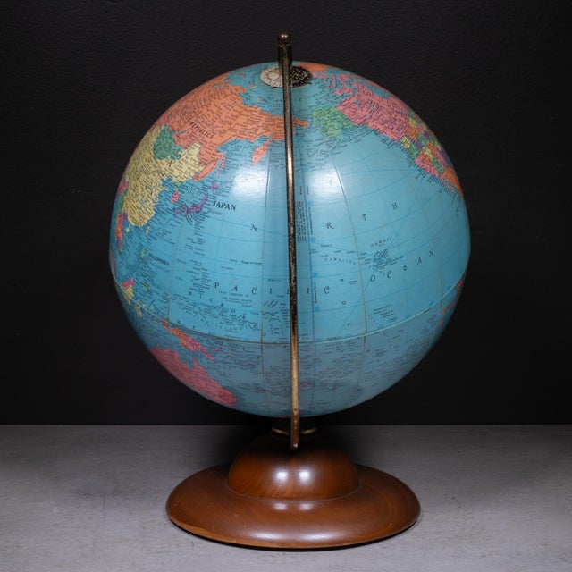 Replogle Globes Mid-Century Replogle 12 Inch World Globe c.1950 For Sale - Image 4 of 7