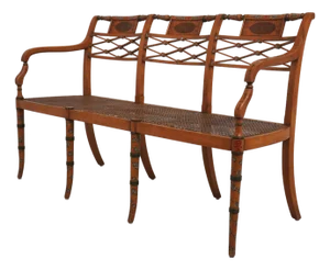 Adams Triple Back Painted Decorated Settee