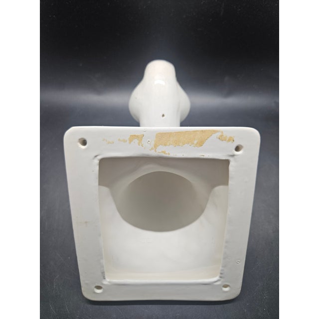American Vintage White Ceramic Duck or Goose Head Wall-Mounted Towel Holder For Sale - Image 3 of 3