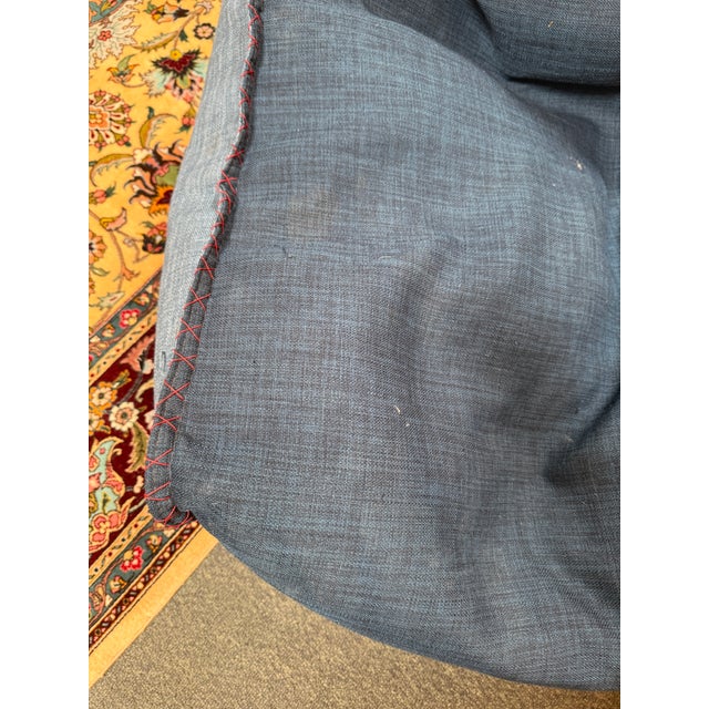 Nautical Two Toned Denim Lounge Bean Bag Chair For Sale - Image 11 of 12