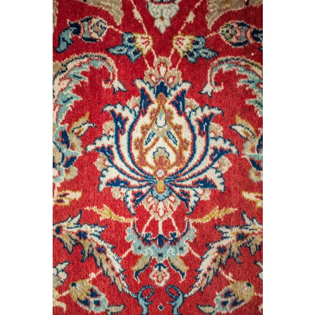 Red VIntage Middle Eastern Isfahan Rug For Sale - Image 8 of 11